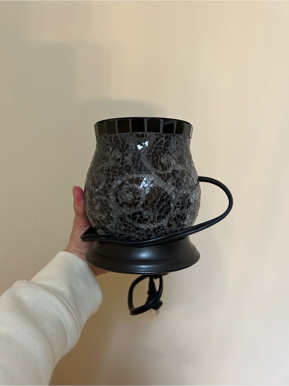PartyLite Black Mosaic Glass Electric Wax Warmer